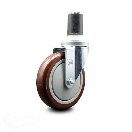 Regency Work Table and Equipment Stand Replacement Caster ? 5 inch Maroon Polyurethane Wheel - Service Caster Brand